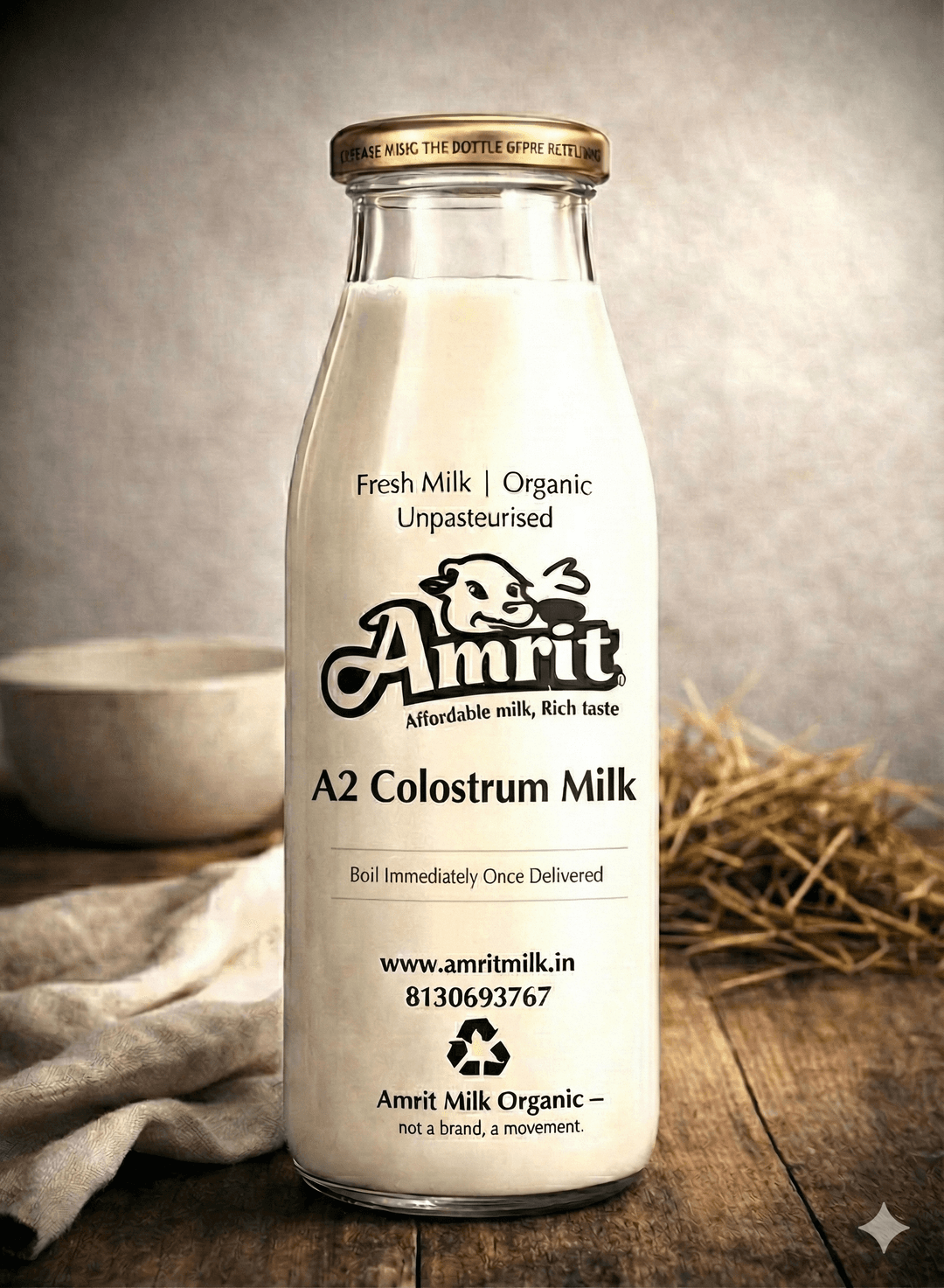 Amrit Milk Organic A2 Colostrum Milk - 1 L